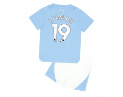 Manchester City Julian Alvarez #19 Replica Home Stadium Kit for Kids 2023-24 Short Sleeve (+ pants)